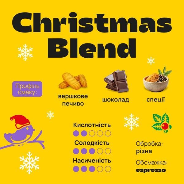 Christmas Blend Coffee №102 by BUNO. | Ground Coffee, Roasted for Espresso, Grind for Espresso, 250 g 300000001961 photo